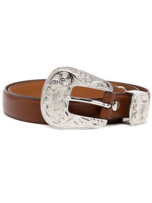 

Engraved-buckle leather belt, Needles Engraved-buckle leather belt