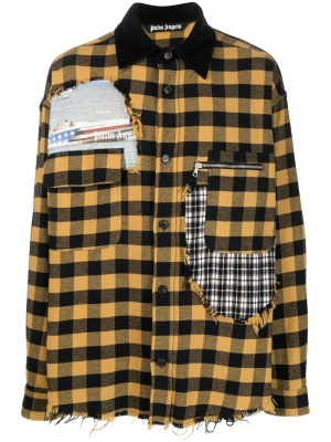 

Distressed check-print shirt, Palm Angels Distressed check-print shirt