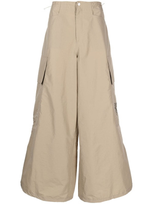 

PA Monogram-embroidery wide-leg trousers, Palm Angels PA Monogram-embroidery wide-leg trousers