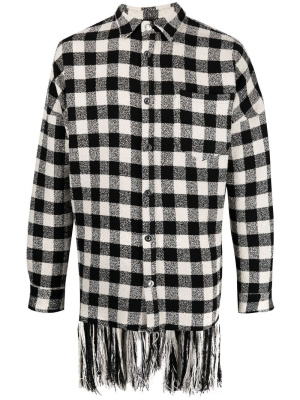

Fringed check-print jacket, Palm Angels Fringed check-print jacket