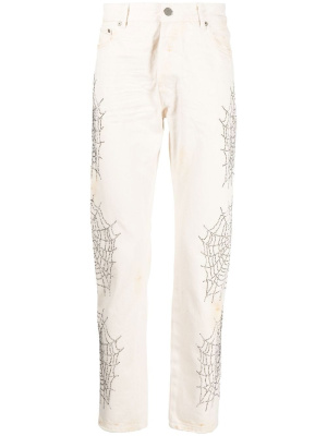 

Gem embellished slim-cut jeans, Palm Angels Gem embellished slim-cut jeans
