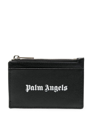 

Gothic logo-print zipped cardholder, Palm Angels Gothic logo-print zipped cardholder