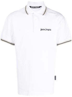 

Logo-print cotton polo shirt, Palm Angels Logo-print cotton polo shirt