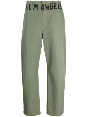 

Logo-print chino trousers, Palm Angels Logo-print chino trousers