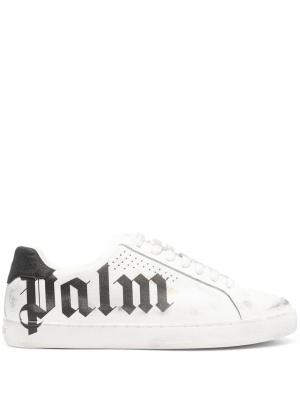 

Distressed logo-print sneakers, Palm Angels Distressed logo-print sneakers