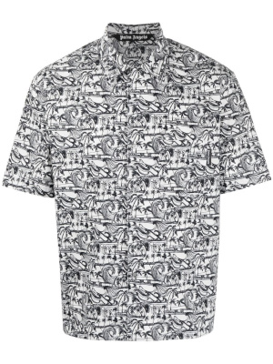 

Waves-print bowling shirt, Palm Angels Waves-print bowling shirt