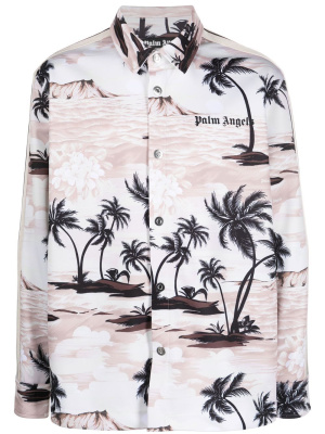 

Palm-print long-sleeved shirt, Palm Angels Palm-print long-sleeved shirt