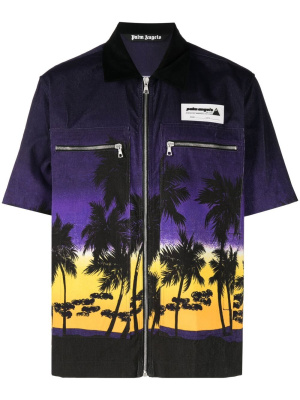 

Palm-print zipped shirt, Palm Angels Palm-print zipped shirt