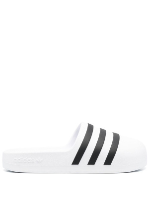 

Embossed-logo stripe-detail slides, Adidas Embossed-logo stripe-detail slides