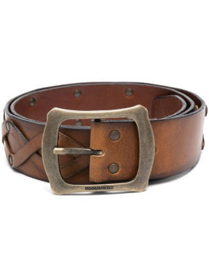 

Woven-detail leather belt, Dsquared2 Woven-detail leather belt