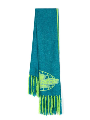 

Intarsia-knit fringe edge scarf, Dsquared2 Intarsia-knit fringe edge scarf