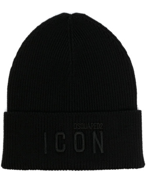 

Icon logo-embroidered wool beanie, Dsquared2 Icon logo-embroidered wool beanie