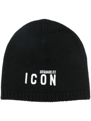 

Be Icon-embroidered ribbed beanie, Dsquared2 Be Icon-embroidered ribbed beanie