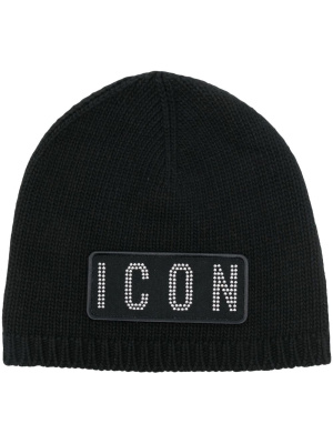 

Icon-patch knitted beanie, Dsquared2 Icon-patch knitted beanie
