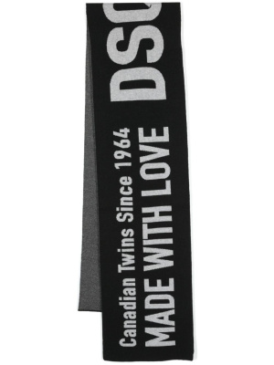 

Intarsia-knit logo wool scarf, Dsquared2 Intarsia-knit logo wool scarf