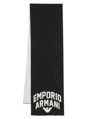 

Intarsia-knit logo scarf, Emporio Armani Intarsia-knit logo scarf