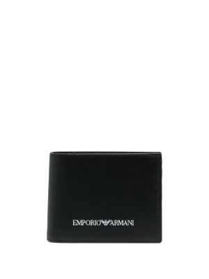 

Logo-print billfold wallet, Emporio Armani Logo-print billfold wallet