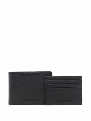 

Logo-embossed leather wallet, Emporio Armani Logo-embossed leather wallet