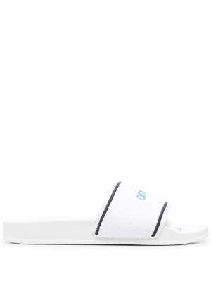 

Towel logo-embroidered slides, Off-White Towel logo-embroidered slides