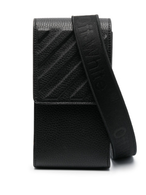 

Diagonal-stripe phone holder, Off-White Diagonal-stripe phone holder