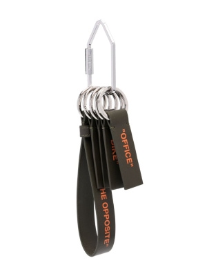 

Slogan-print leather keyring, Off-White Slogan-print leather keyring