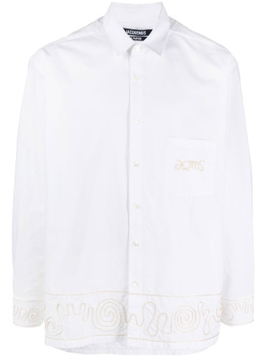 

Embroidered design long-sleeve shirt, Jacquemus Embroidered design long-sleeve shirt