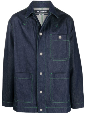 

Contrast-stitch denim jacket, Jacquemus Contrast-stitch denim jacket