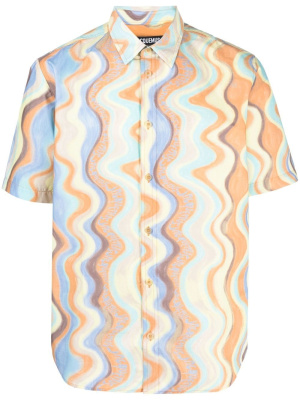 

Wave stripe-print cotton shirt, Jacquemus Wave stripe-print cotton shirt