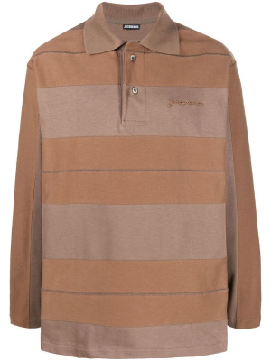 

Logo-embroidered long-sleeve polo shirt, Jacquemus Logo-embroidered long-sleeve polo shirt