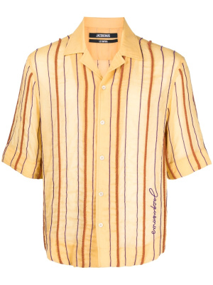 

Embroidered-logo striped shirt, Jacquemus Embroidered-logo striped shirt