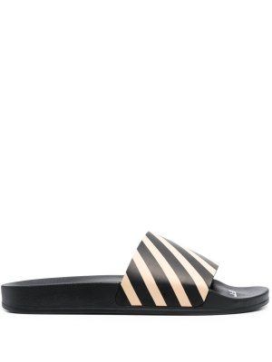

Diag-stripe print slides, Off-White Diag-stripe print slides