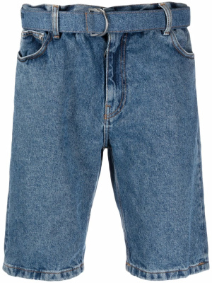 

Belted denim shorts, Off-White Belted denim shorts