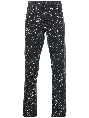 

Diag-stripe paint-splatter skinny jeans, Off-White Diag-stripe paint-splatter skinny jeans