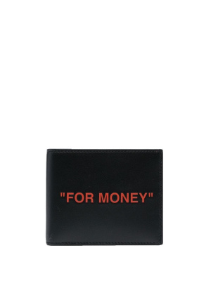 

Quote-print leather bi-fold wallet, Off-White Quote-print leather bi-fold wallet