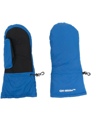 

Logo print padded mittens, Off-White Logo print padded mittens