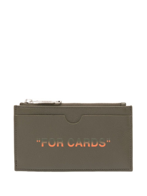 

Slogan-print zipped cardholder, Off-White Slogan-print zipped cardholder