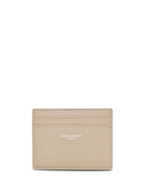 

Logo-print leather card holder, Saint Laurent Logo-print leather card holder