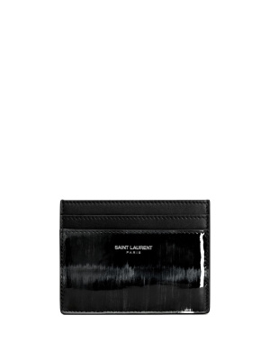 

Logo-stamp leather cardholder, Saint Laurent Logo-stamp leather cardholder