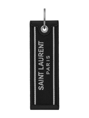 

Woven-logo tag keyring, Saint Laurent Woven-logo tag keyring