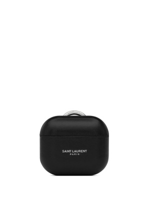 

Logo-print leather airpods case, Saint Laurent Logo-print leather airpods case