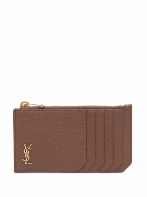 

Zip-up logo-plaque wallet, Saint Laurent Zip-up logo-plaque wallet