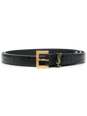 

Embossed 20mm buckle-fastening belt, Saint Laurent Embossed 20mm buckle-fastening belt