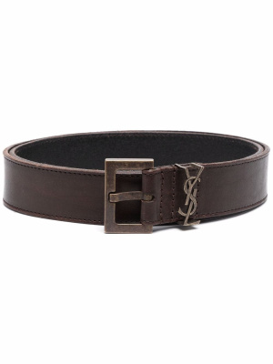 

Monogram logo leather belt, Saint Laurent Monogram logo leather belt