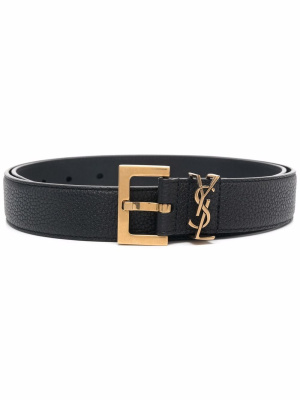 

YSL logo-plaque leather belt, Saint Laurent YSL logo-plaque leather belt
