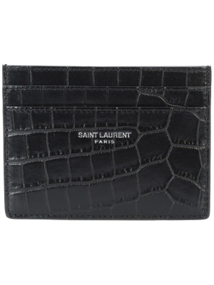 

Crocodile-embossed leather cardholder, Saint Laurent Crocodile-embossed leather cardholder