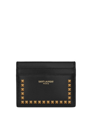 

Studded leather cardholder, Saint Laurent Studded leather cardholder