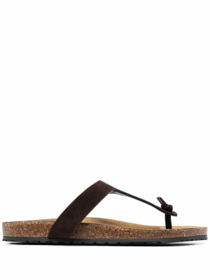 

Suede flat flip flop sandals, Saint Laurent Suede flat flip flop sandals