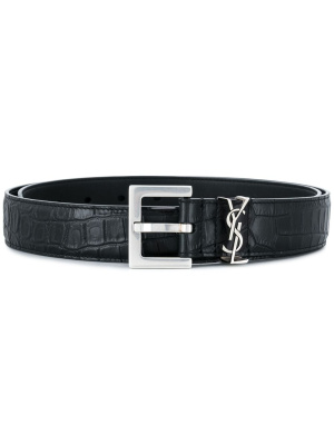 

Monogram crocodile-embossed belt, Saint Laurent Monogram crocodile-embossed belt