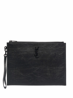 

Logo-plaque leather iPad case, Saint Laurent Logo-plaque leather iPad case