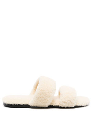 

Shearling flat slides, Saint Laurent Shearling flat slides